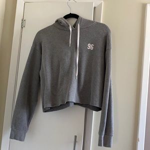Grey crop top hoodie